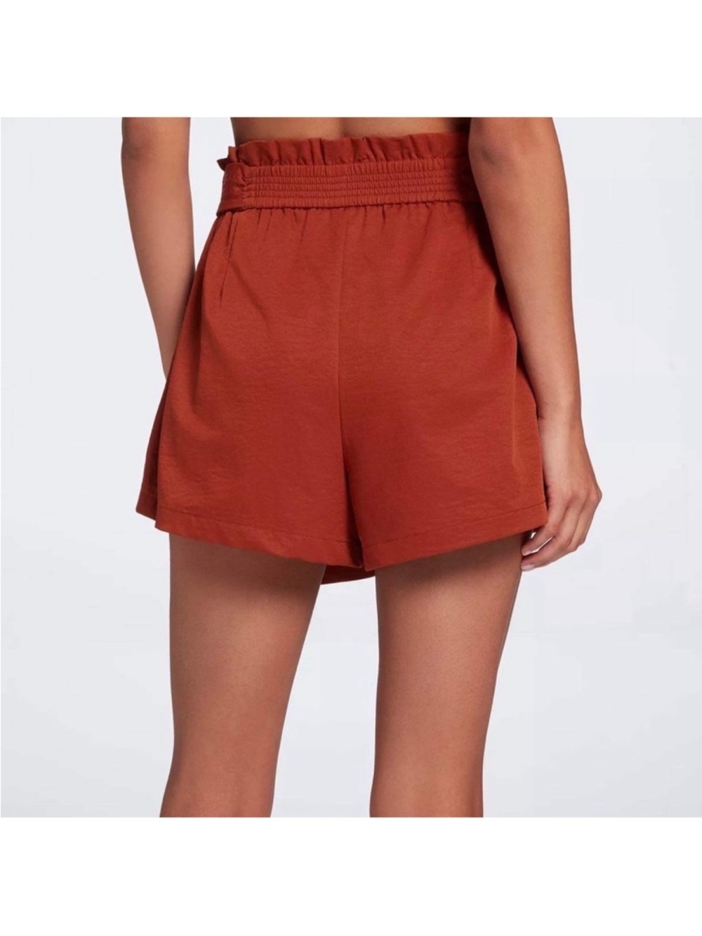 CALIA by Carrie Underwood Rust Paperbag Waist Skort with Self-Tie - Picture 2 of 8